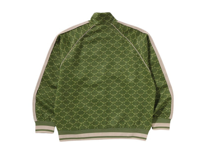 BAPE College Monogram Logo Relaxed Fit Track Jacket Olivedrab