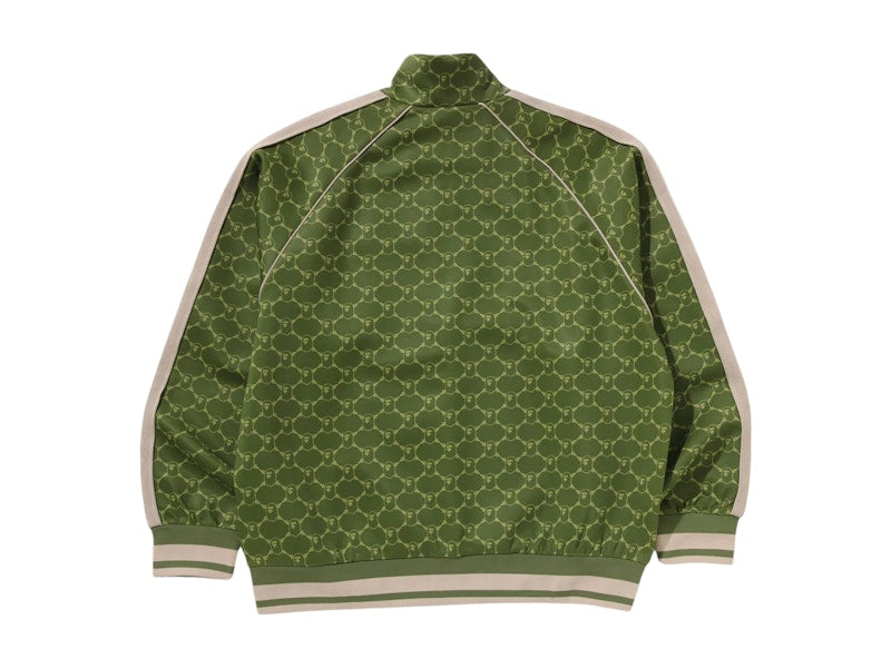 BAPE College Monogram Logo Relaxed Fit Track Jacket Olivedrab