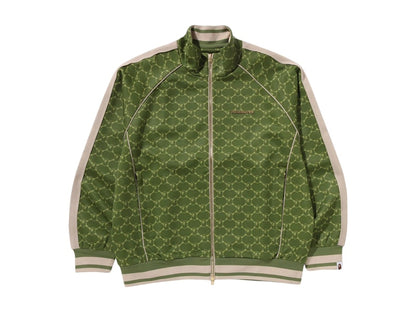 BAPE College Monogram Logo Relaxed Fit Track Jacket Olivedrab
