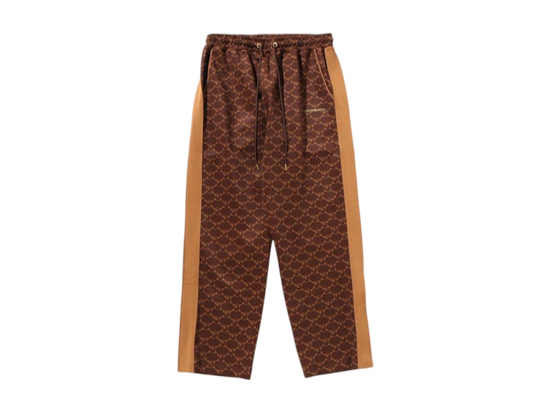 BAPE College Monogram Relaxed Fit Pants Brown
