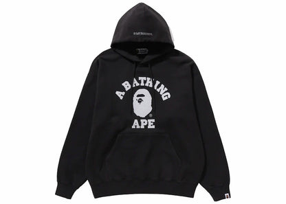 BAPE College Overdye Pullover Hoodie Black