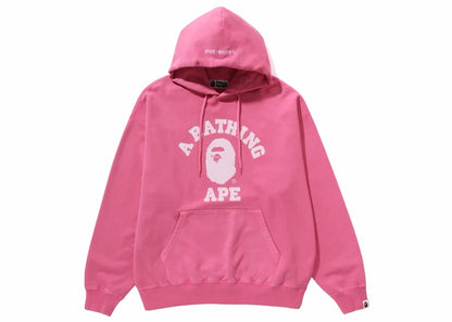 BAPE College Overdye Pullover Hoodie Pink
