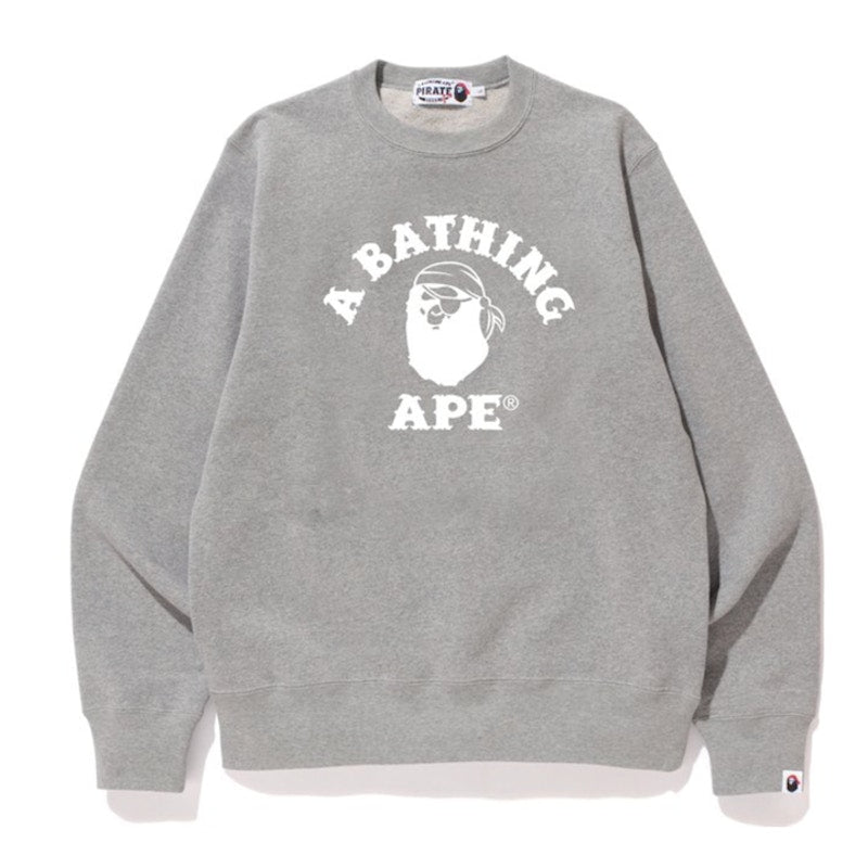 BAPE College Pirate Crewneck Grey