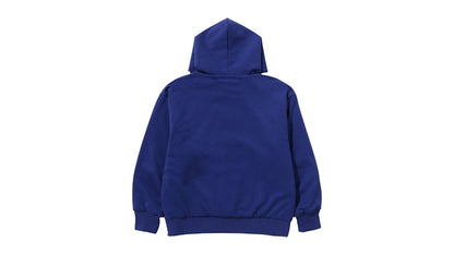 BAPE College Puffy Relaxed Fit Pullover Hoodie Blue