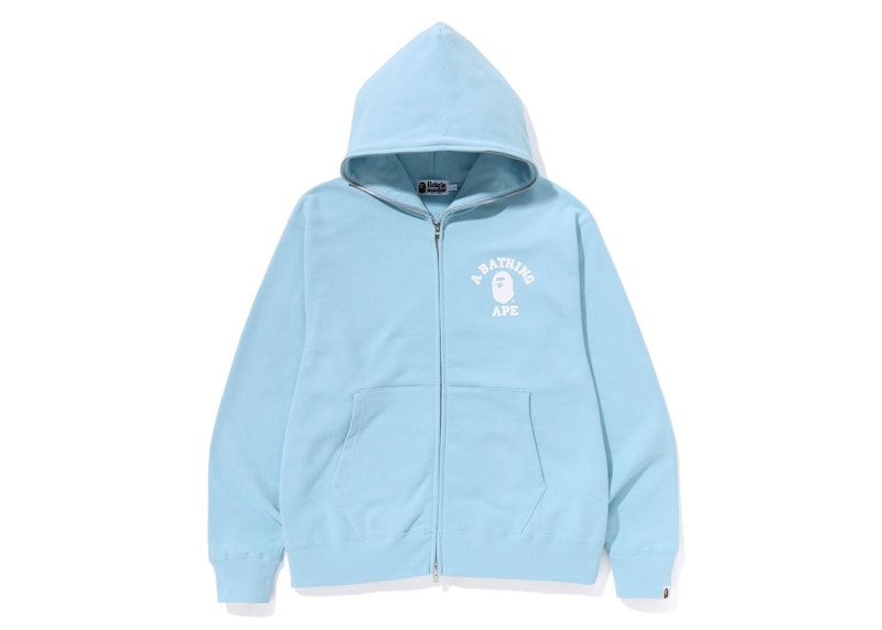 BAPE College Relaxed Fit Full Zip Hoodie (SS23) Sax