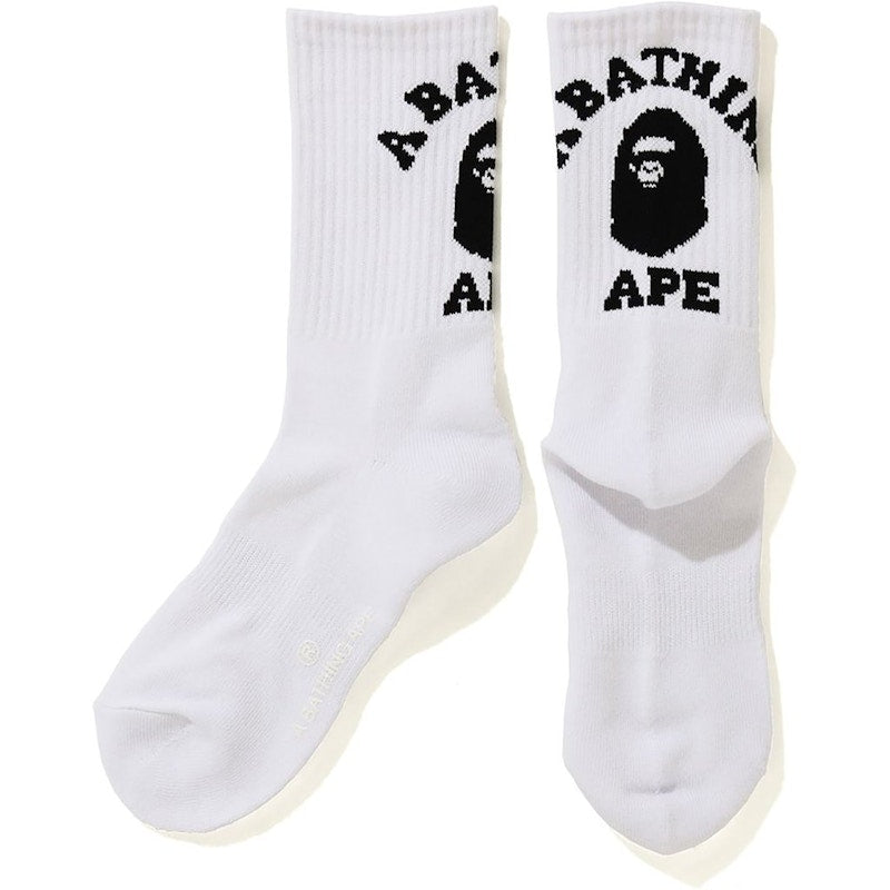 BAPE College Socks White/Black