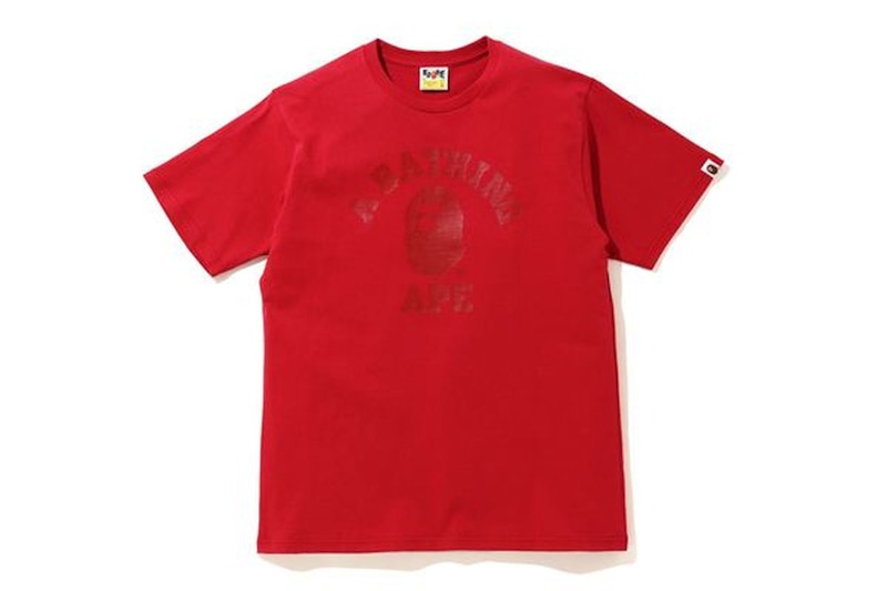 BAPE College Tee Pure Red
