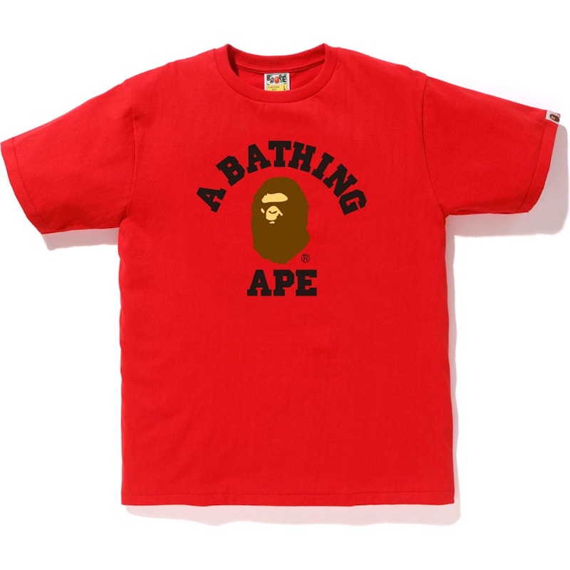 BAPE College Tee Red