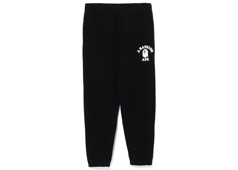BAPE College Wide Fit Sweat Pants Black