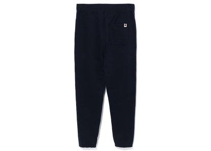 BAPE College Wide Fit Sweat Pants Navy