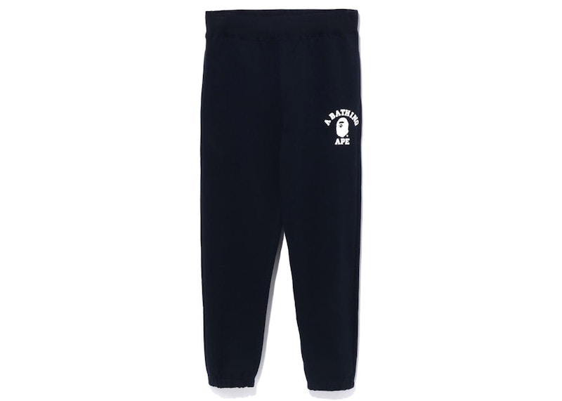 BAPE College Wide Fit Sweat Pants Navy