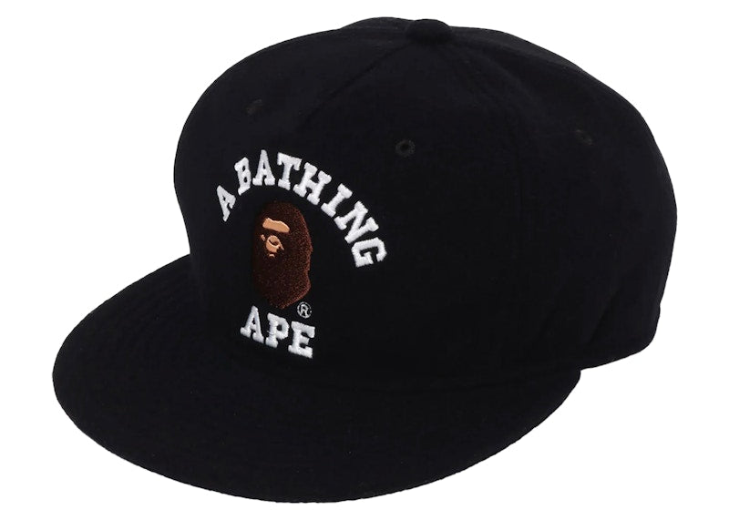 BAPE College Wool Cap Black