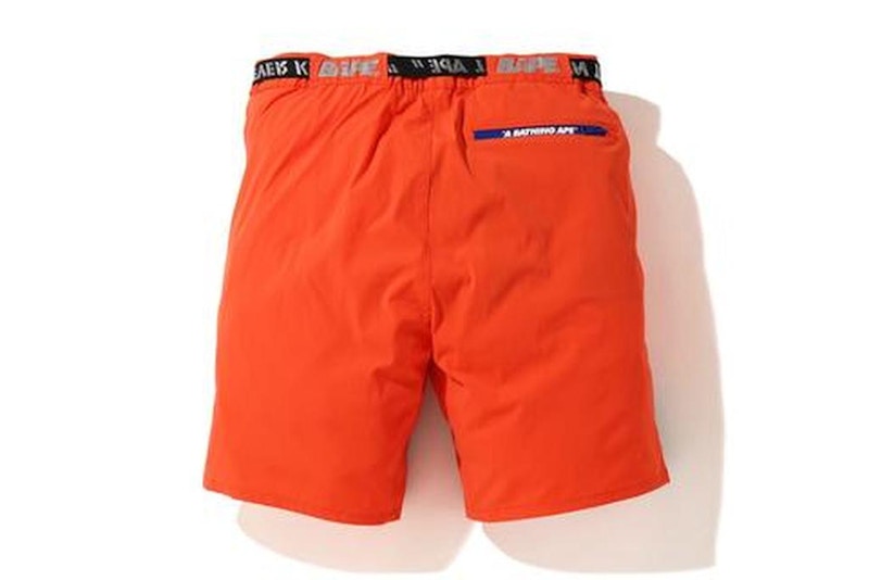 BAPE Color Block Nylon Belt Shorts Orange