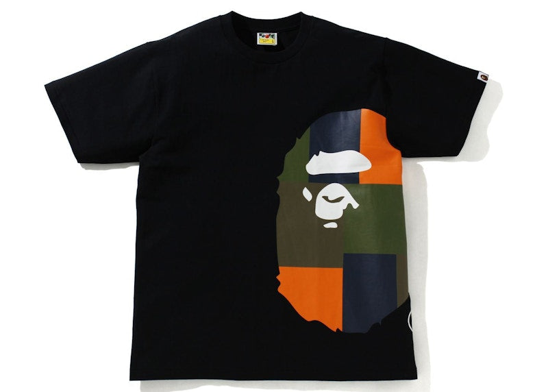 BAPE Color Block Side Big Ape Head Tee Black/Orange