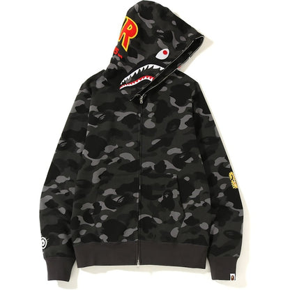 BAPE Color Camo 2nd Shark Full Zip Hoodie Black
