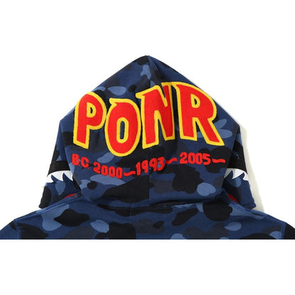 BAPE Color Camo 2nd Shark Full Zip Hoodie Navy