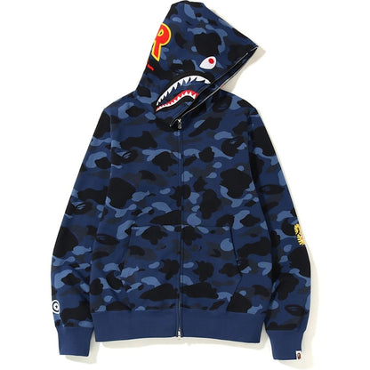 BAPE Color Camo 2nd Shark Full Zip Hoodie Navy
