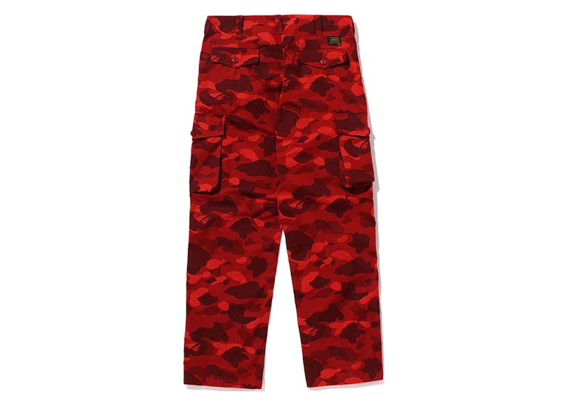 BAPE Color Camo 6 Pocket Pants Red