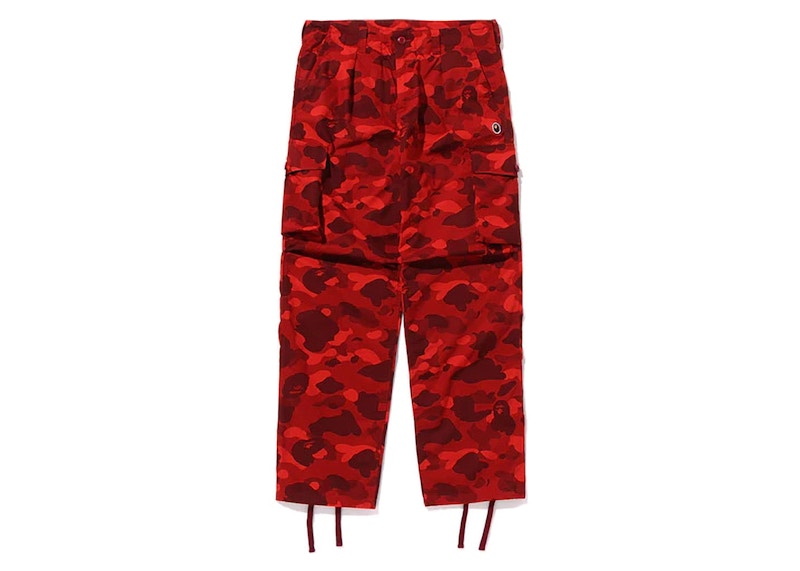 BAPE Color Camo 6 Pocket Pants Red
