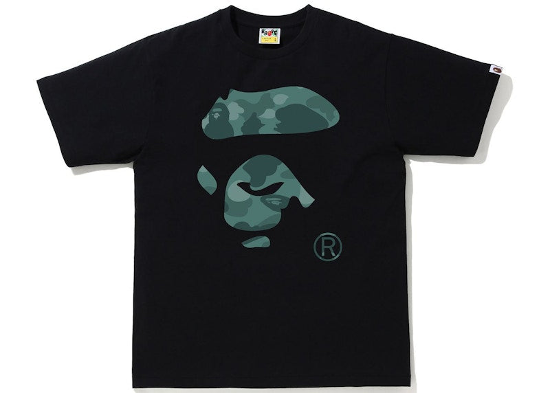 BAPE Color Camo Ape Face Tee Black/Green
