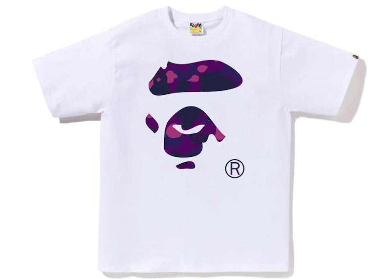 BAPE Color Camo Ape Face Tee White/Purple