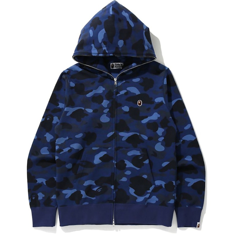 BAPE Color Camo Ape Head One Point Full Zip Hoodie Navy