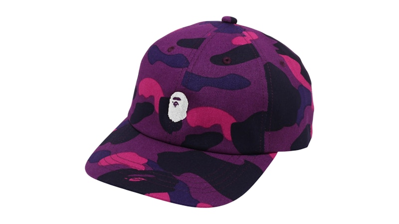 BAPE Color Camo Ape Head One Point Panel Cap Purple
