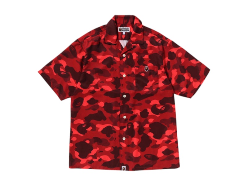 BAPE Color Camo Ape Head One Point Shirt Red