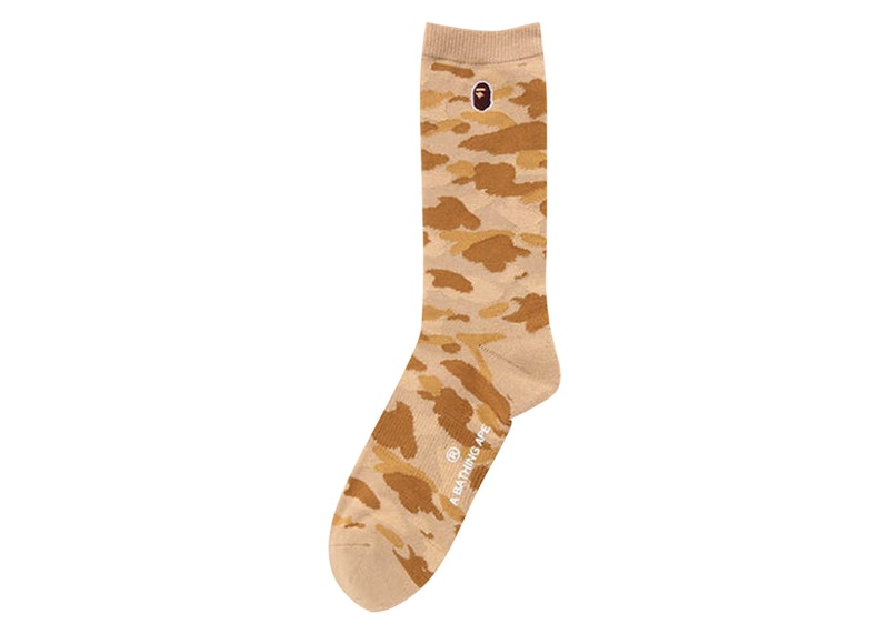 BAPE Color Camo Ape Head One Point Socks Yellow