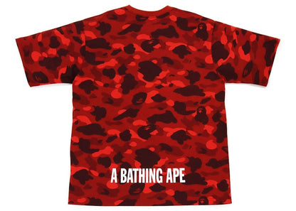 BAPE Color Camo Ape Head Relaxed Fit Tee Red