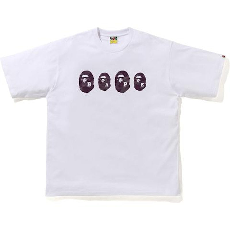 BAPE Color Camo Ape Head Relaxed Tee White/Burgundy