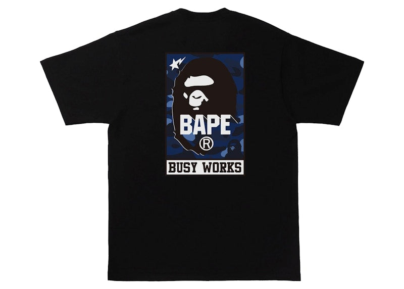 BAPE Color Camo BAPE Busy Works Tee Black/Navy