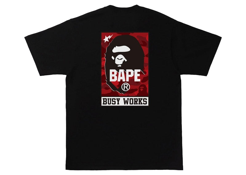 BAPE Color Camo BAPE Busy Works Tee Black/Red