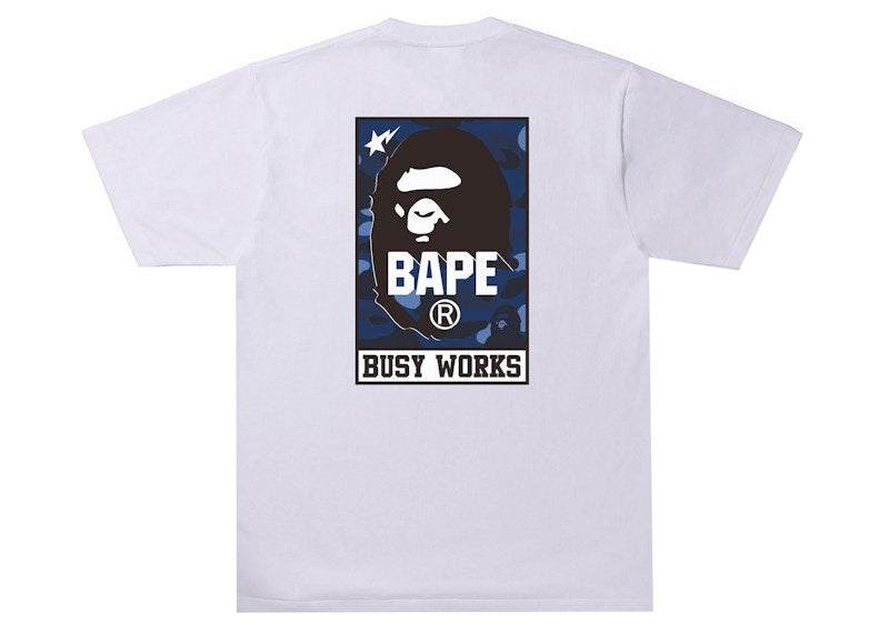 BAPE Color Camo BAPE Busy Works Tee White/Navy