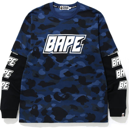 BAPE Color Camo Bape Layered L/S Tee Navy