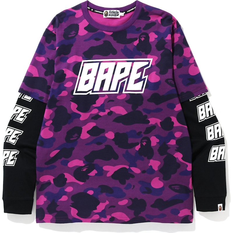 BAPE Color Camo Bape Layered L/S Tee Purple