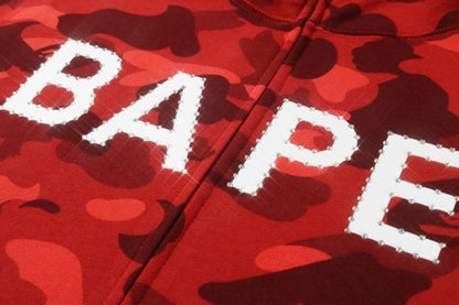 BAPE Color Camo Bape Swarovski Full Zip Hoodie Red