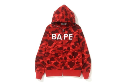BAPE Color Camo Bape Swarovski Full Zip Hoodie Red