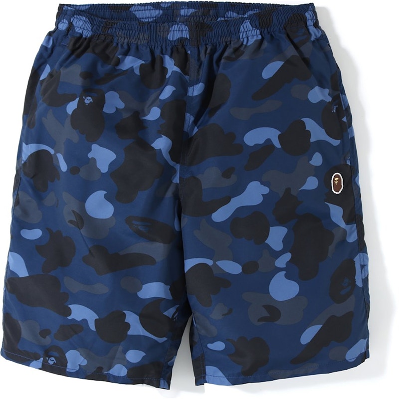 BAPE Color Camo Beach Shorts Navy
