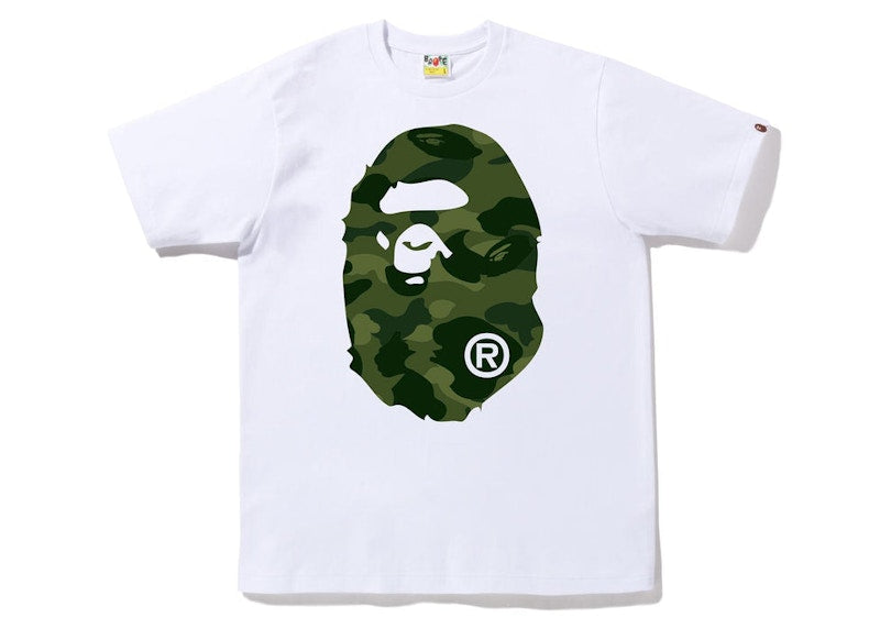 BAPE Color Camo Big Ape Head Tee White/Green