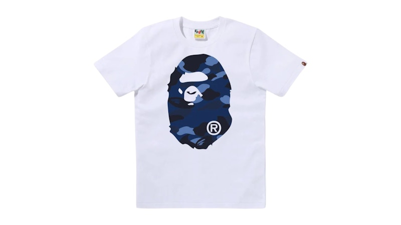 BAPE Color Camo Big Ape Head Tee White Blue