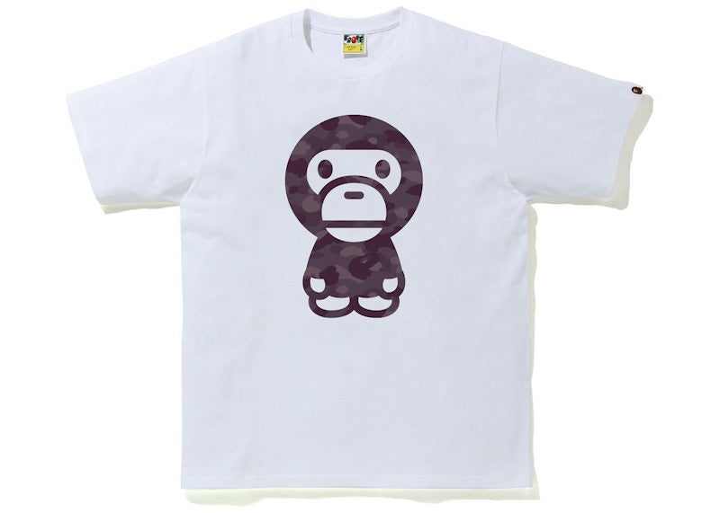 BAPE Color Camo Big Baby Milo Tee White/Burgundy
