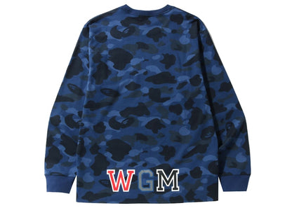 BAPE Color Camo Busy Shark L/S Tee Navy