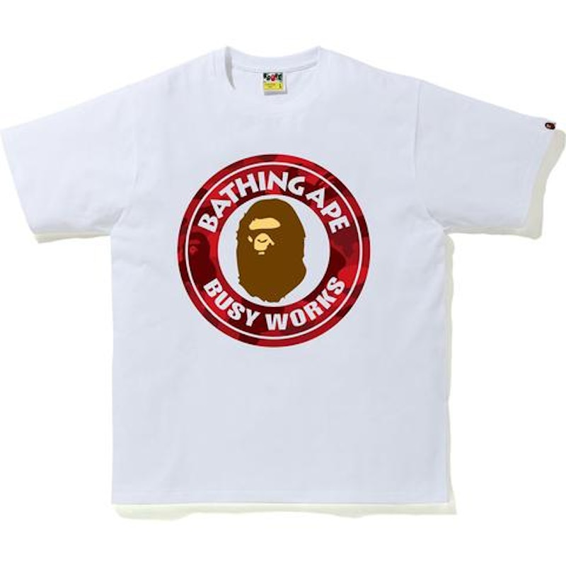 BAPE Color Camo Busy Works T-Shirt (SS20) White/Red