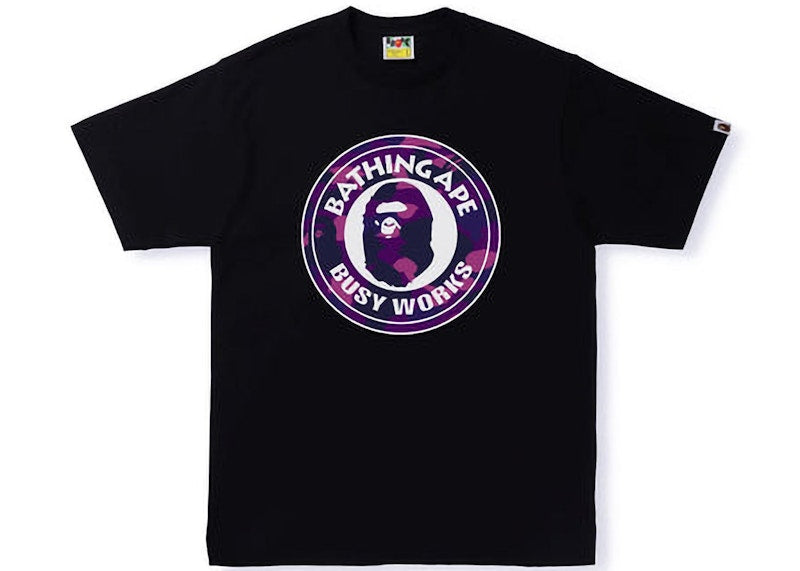 BAPE Color Camo Busy Works Tee (SS22) Black Double Purple