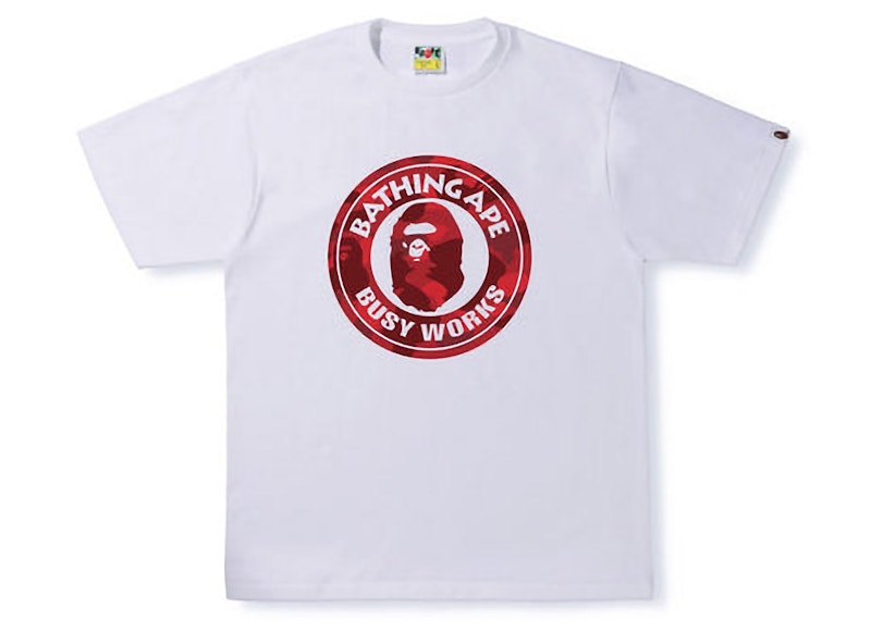 BAPE Color Camo Busy Works Tee (SS22) White Double Red