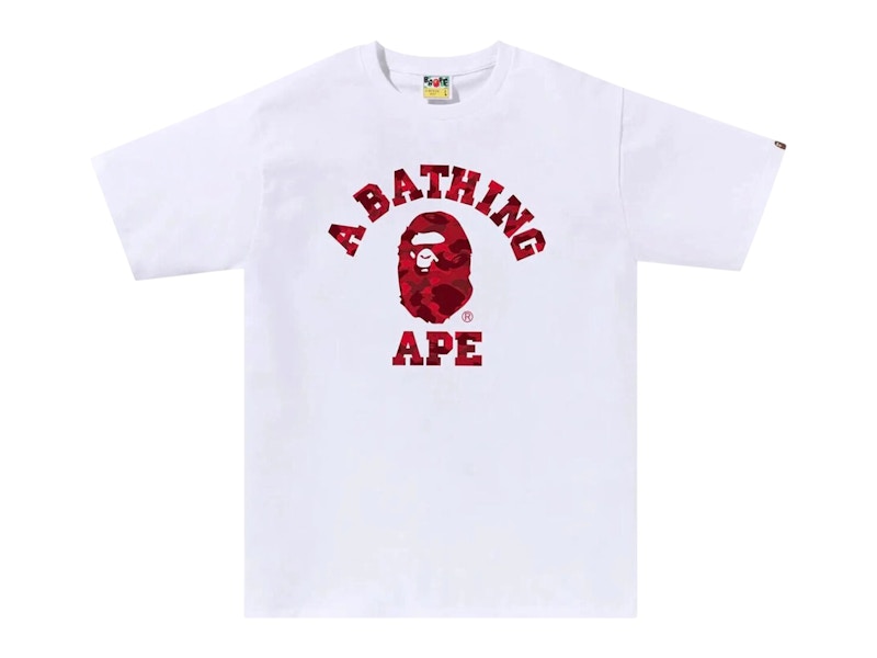 BAPE Color Camo College 1J30-110-013 Tee White/Red