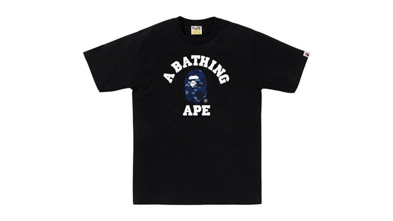 BAPE Color Camo College 1J80-110-019 Tee Black/Navy