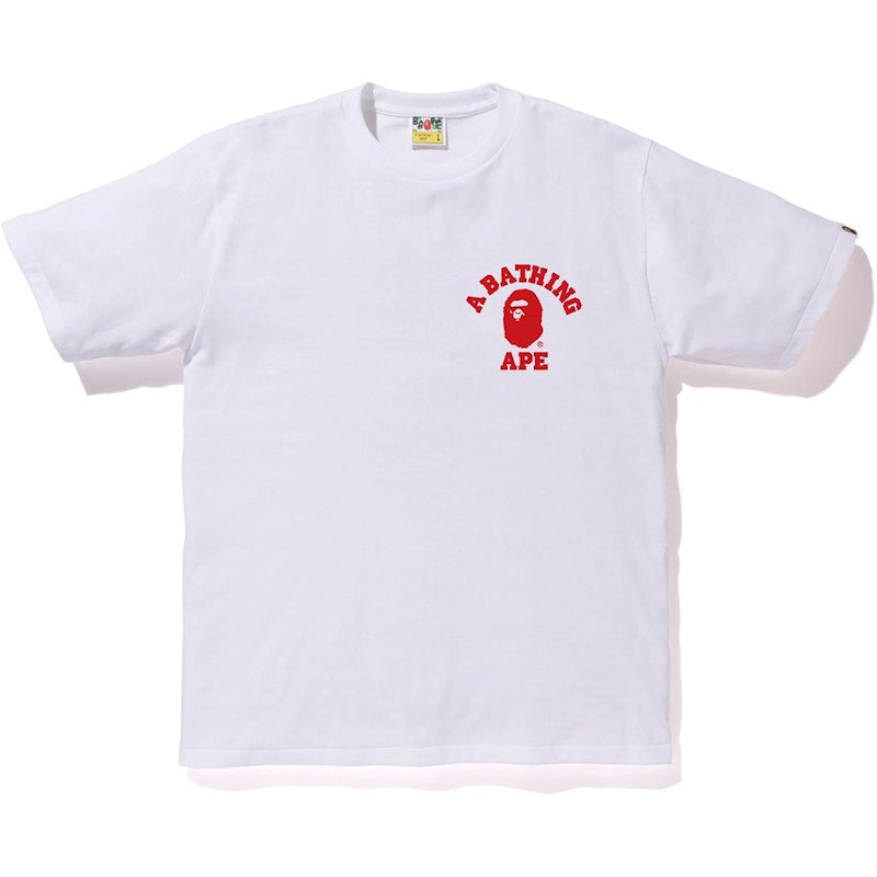 BAPE Color Camo College ATS Tee White/Red