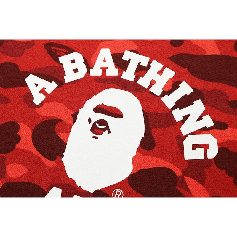 BAPE Color Camo College Crewneck Red
